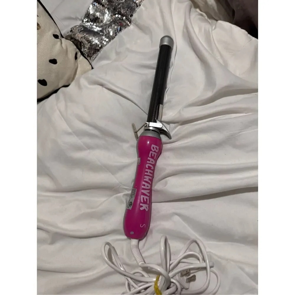 OG original beachwaver pro rotating styling curling iron pink wand Guc 1”barrel